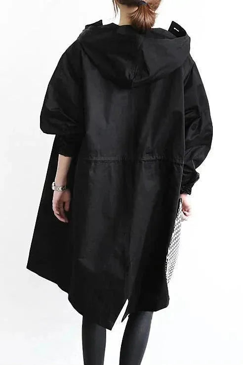 Women's Oversized Waterproof Hooded Trench Coat