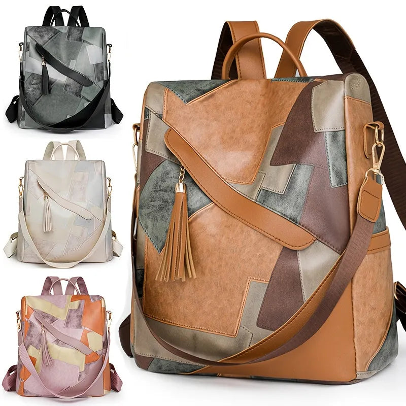 Women's Plaid Anti-Theft Backpack with Multiple Pockets