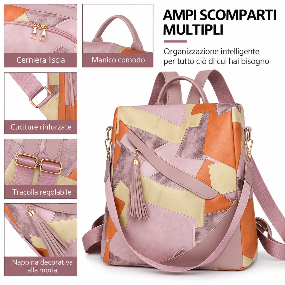 Women's Plaid Anti-Theft Backpack with Multiple Pockets