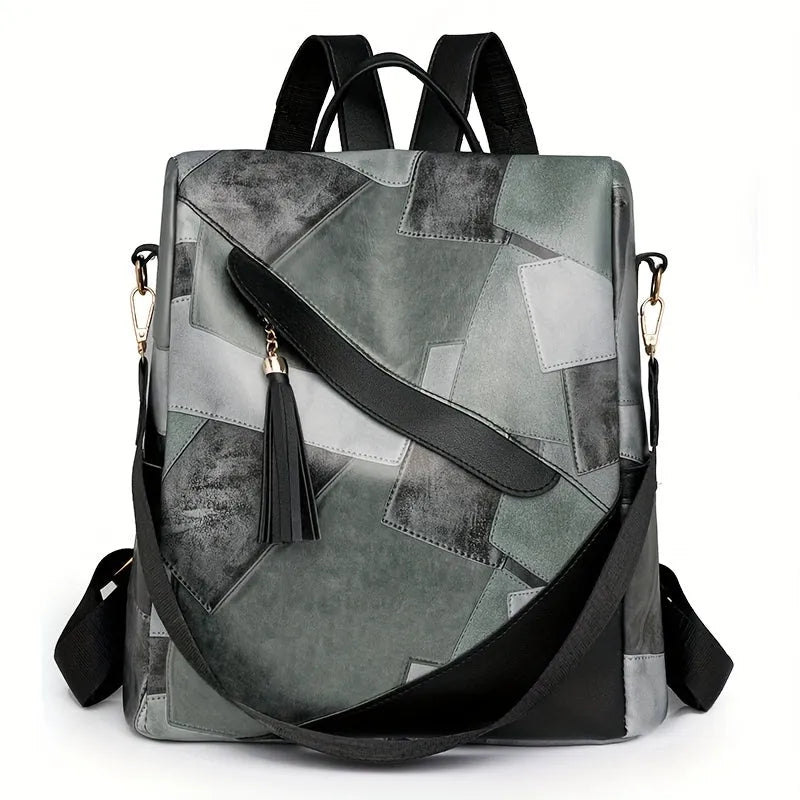 Women's Plaid Anti-Theft Backpack with Multiple Pockets