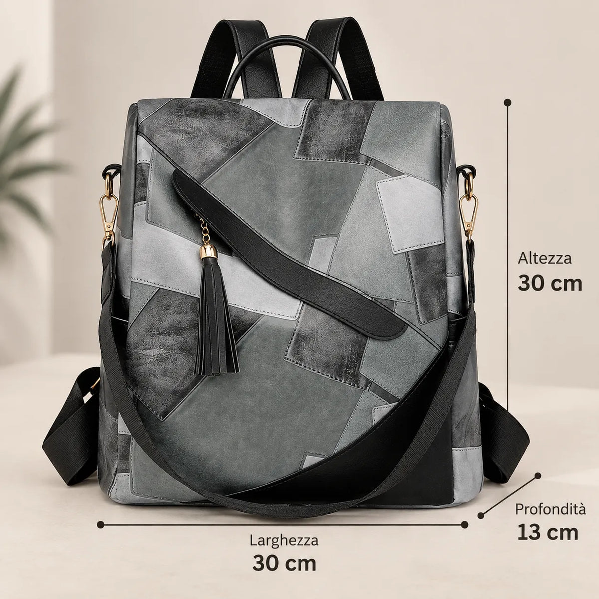 Women's Plaid Anti-Theft Backpack with Multiple Pockets