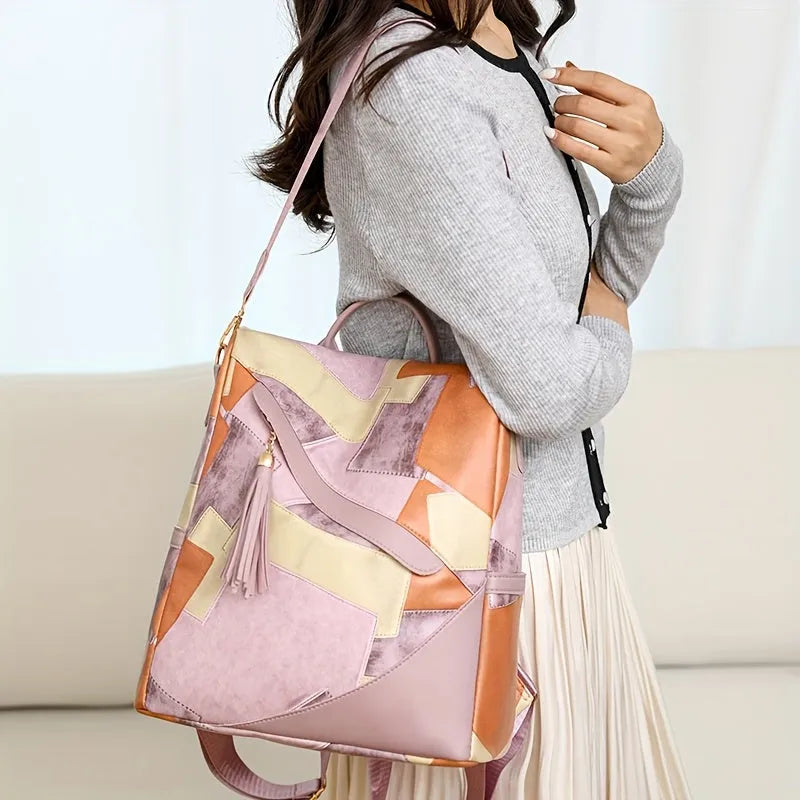 Women's Plaid Anti-Theft Backpack with Multiple Pockets