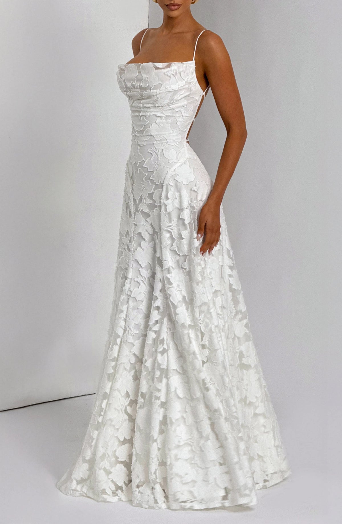 Women's Plaid Voile Dress with Lace-Up Back