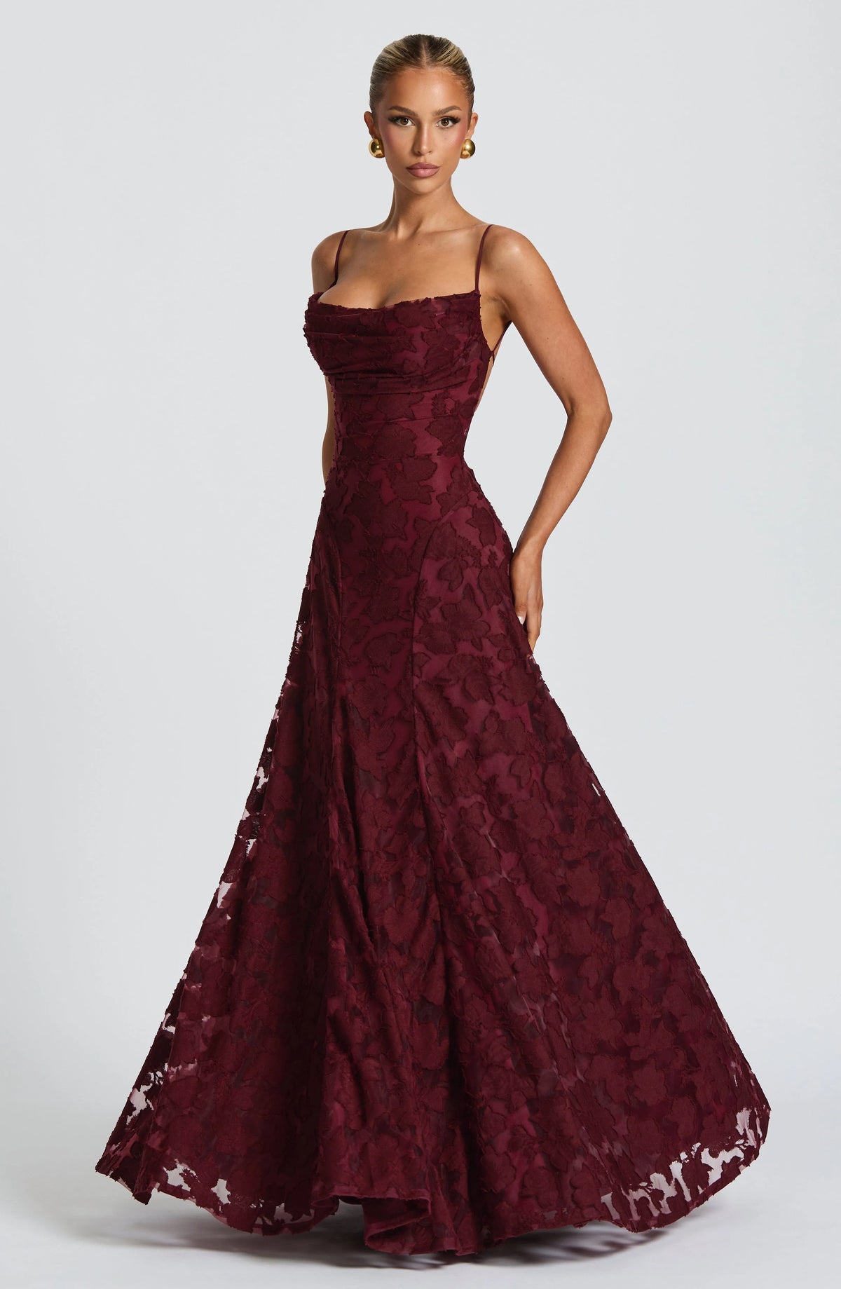 Women's Plaid Voile Dress with Lace-Up Back