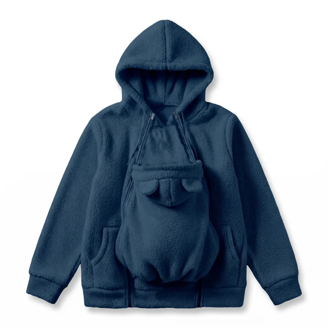 Women's Sherpa Fleece Hoodie with Removable Baby Carrier Panel