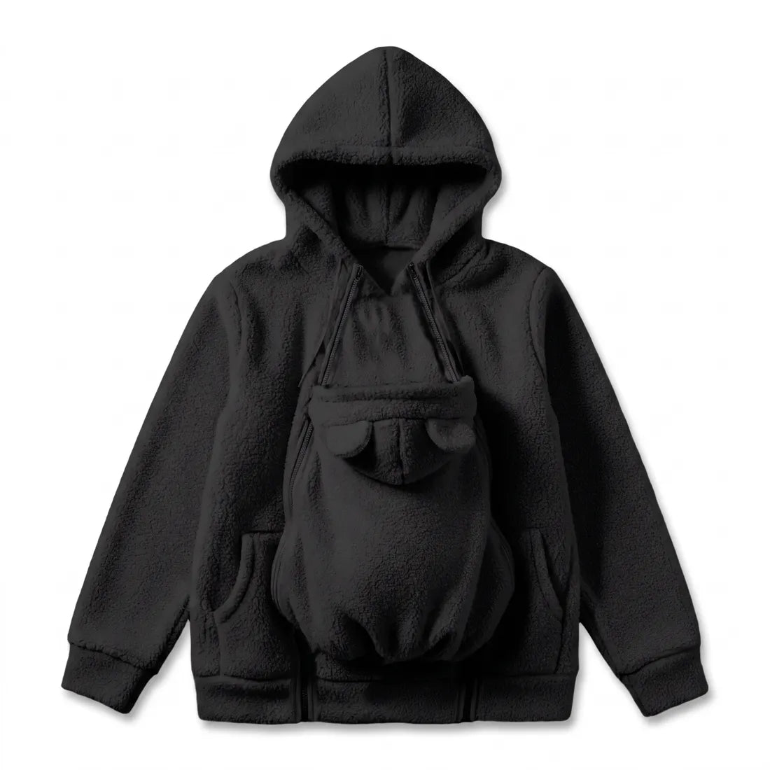 Women's Sherpa Fleece Hoodie with Removable Baby Carrier Panel