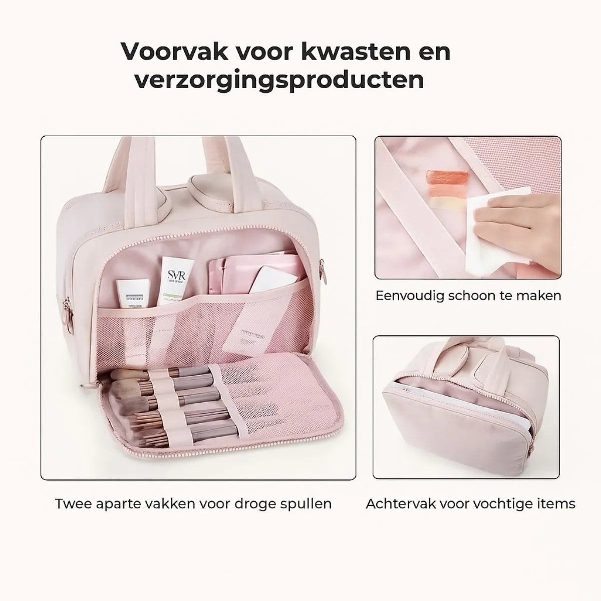 Women's Smart Travel Toiletry Bag with Waterproof Compartments