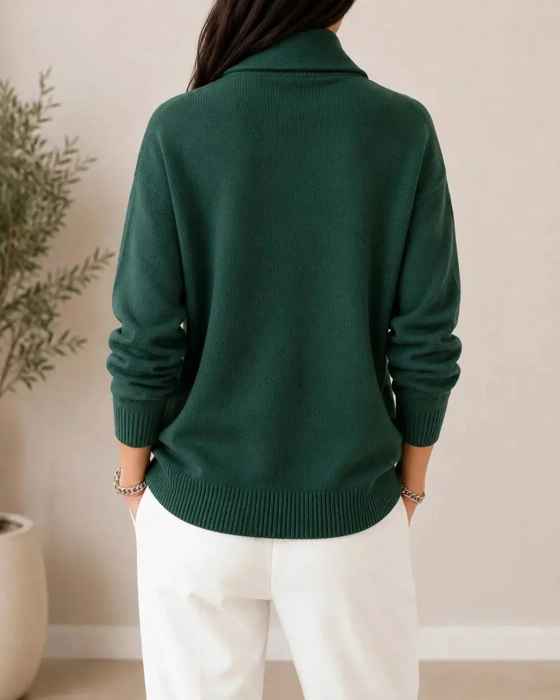 Women's Soft V-Neck Shawl Collar Knit Sweater