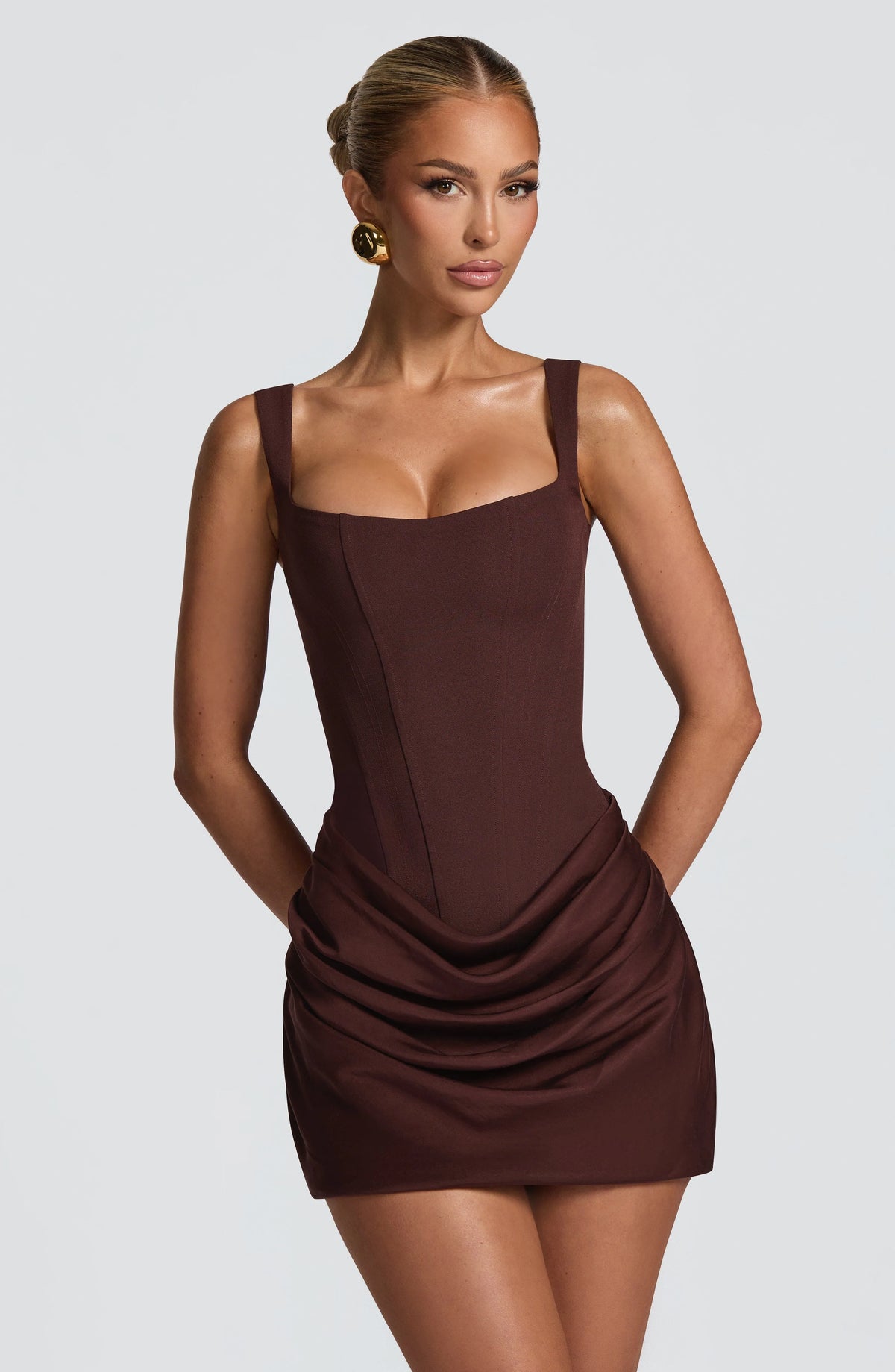 Women's Square-Neck Bodycon Mini Dress