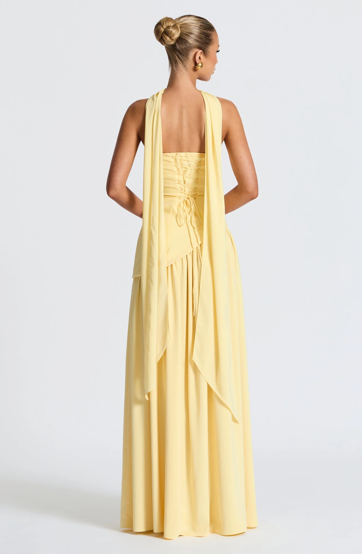 Women's Strapless Pleated Maxi Dress with Slit