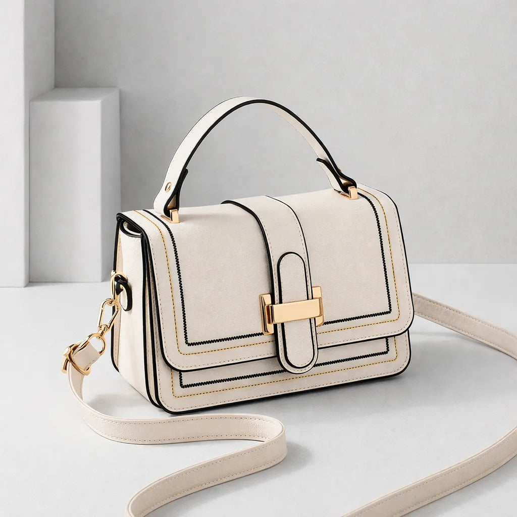 Women's Structured Leather Shoulder Bag with Refined Silhouette