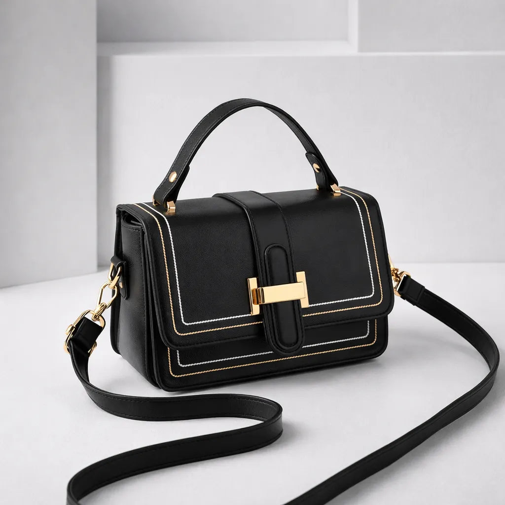 Women's Structured Leather Shoulder Bag with Refined Silhouette