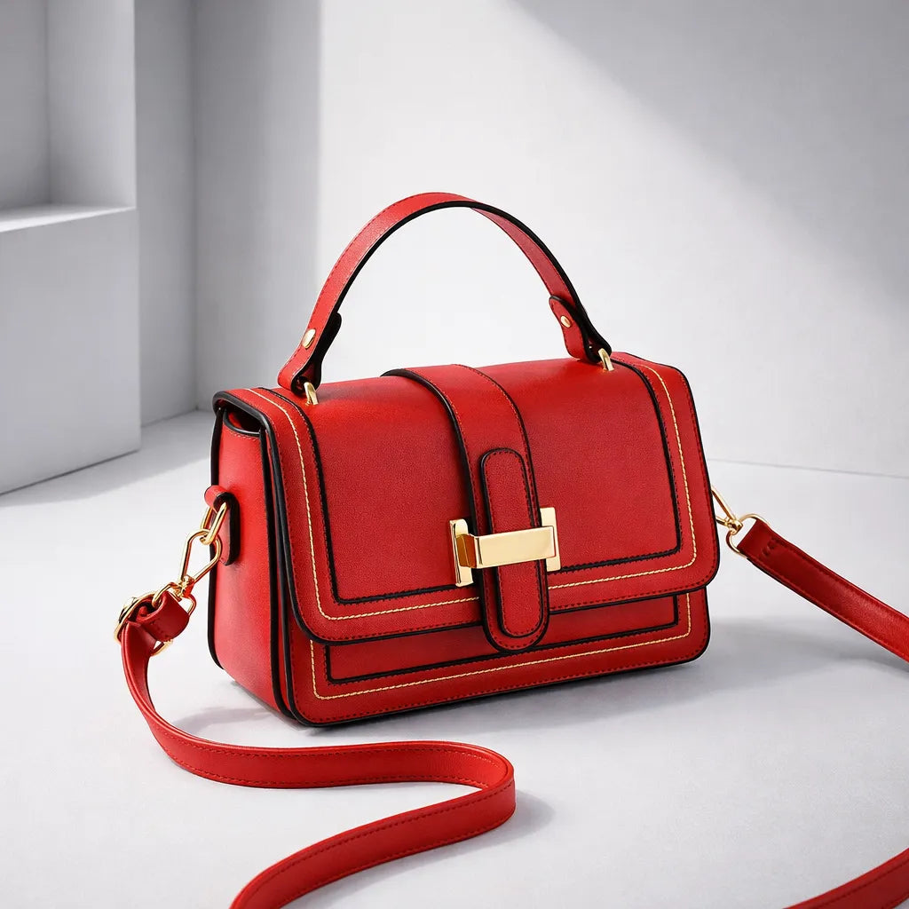 Women's Structured Leather Shoulder Bag with Refined Silhouette