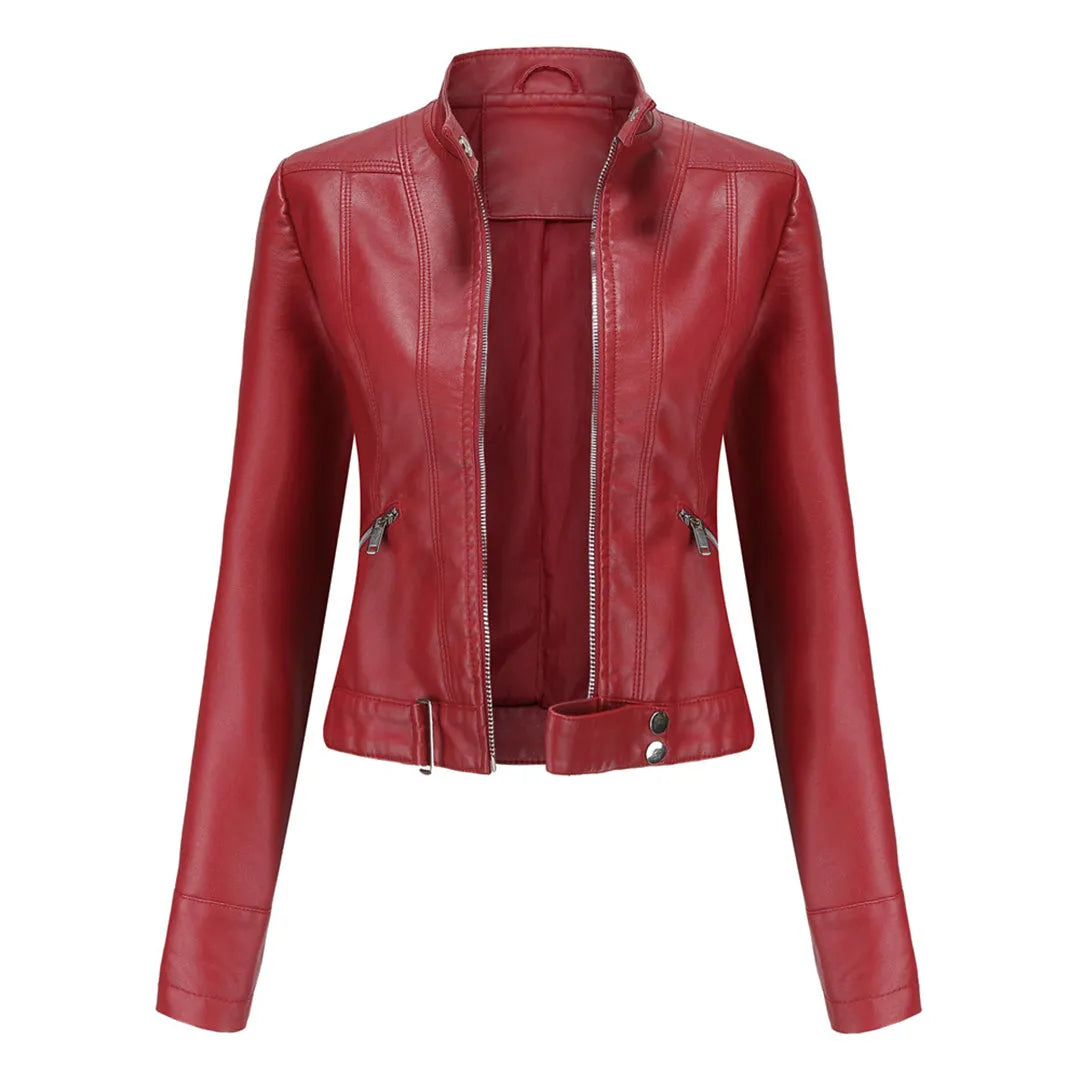 Women's Timeless Classic Leather Jacket with Tailored Silhouette