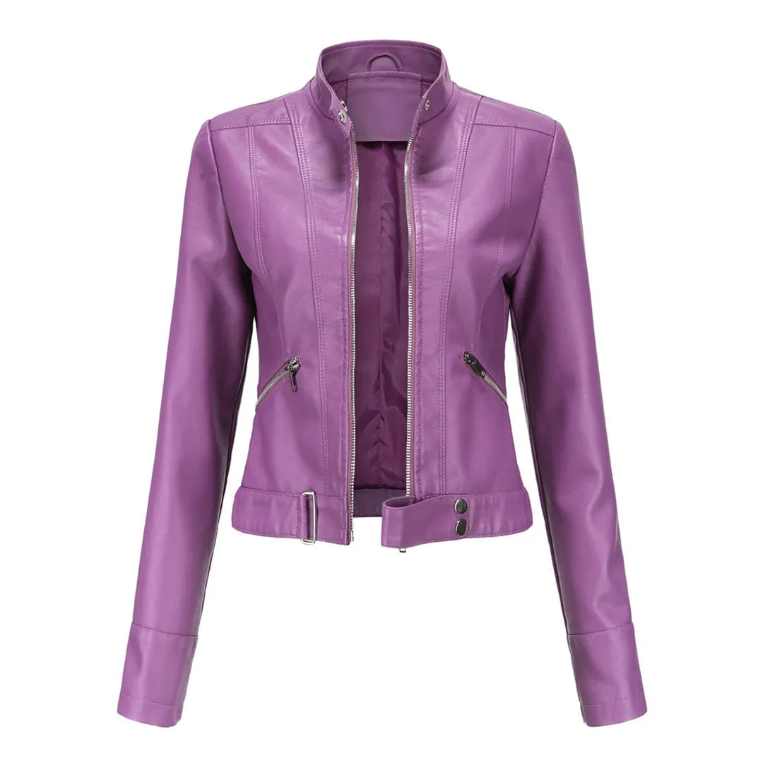 Women's Timeless Classic Leather Jacket with Tailored Silhouette