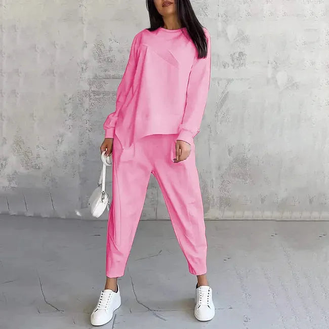 Women's Two-Piece Loose Sweater and Joggers Set