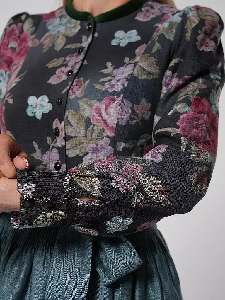 Women's Vintage Floral Dirndl Dress with Apron