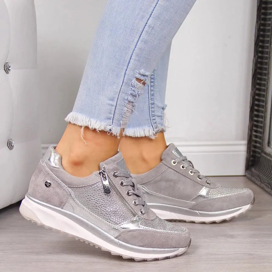 Women's Walking Shoes with Breathable Upper and Cushioned Sole
