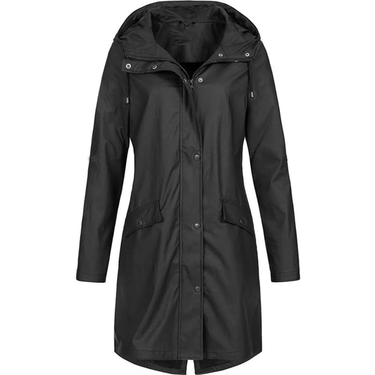 Women's Warm-Lined Trench Coat with Hood
