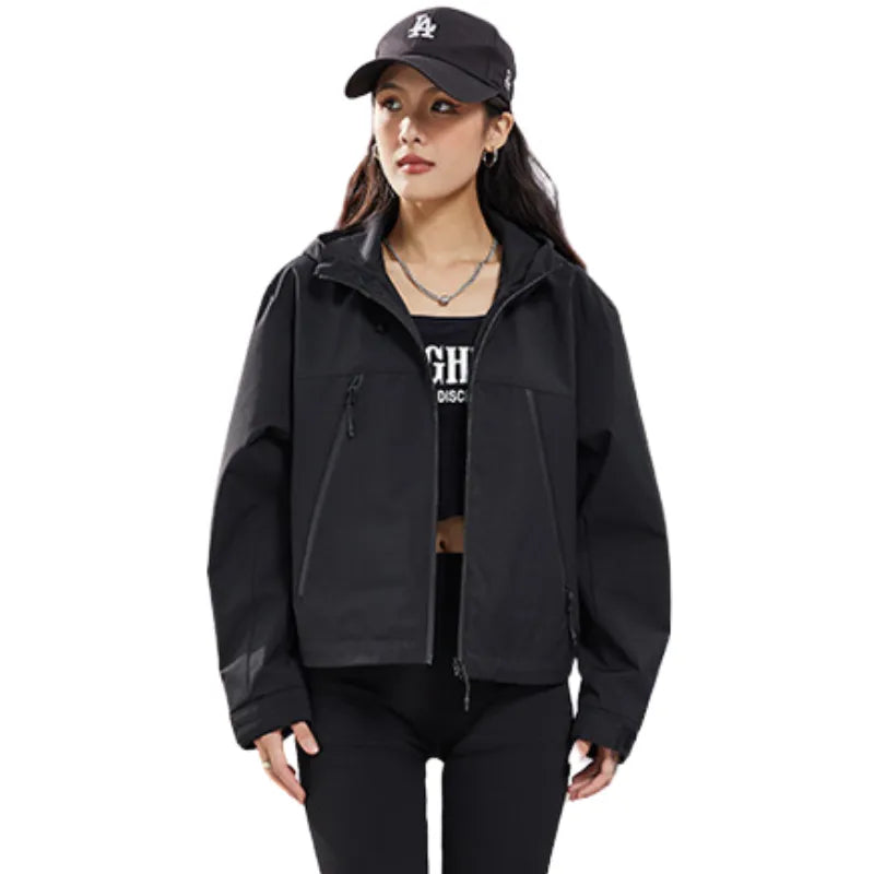 Women's Waterproof Breathable Rain Jacket with Adjustable Hem