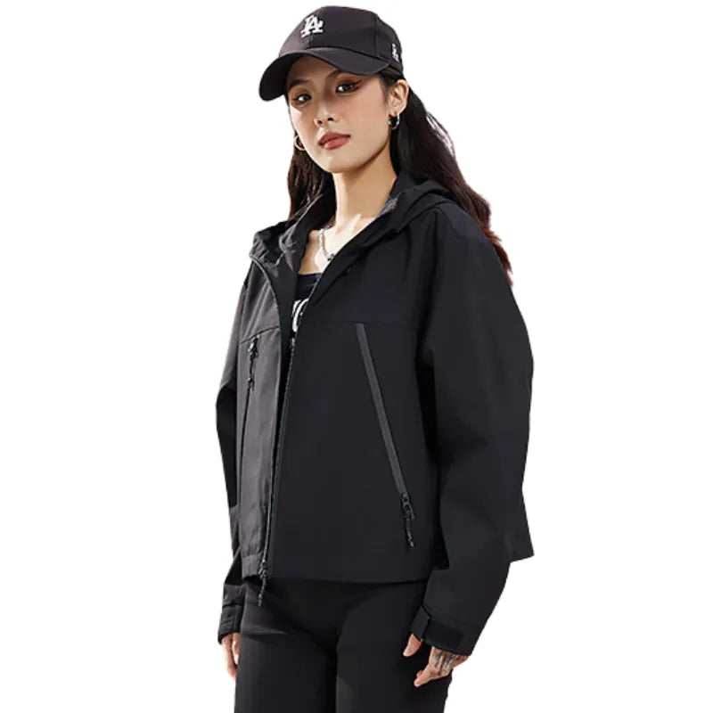 Women's Waterproof Breathable Rain Jacket with Adjustable Hem