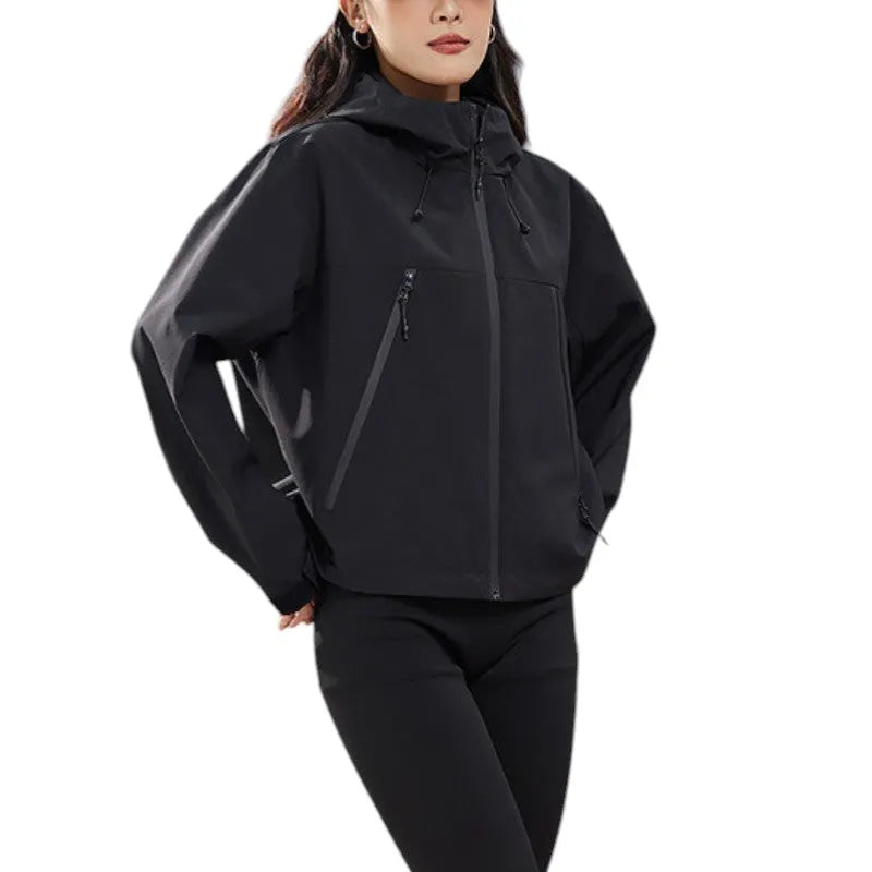 Women's Waterproof Breathable Rain Jacket with Adjustable Hem
