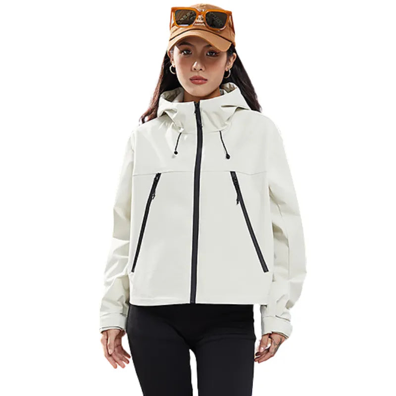 Women's Waterproof Breathable Rain Jacket with Adjustable Hem