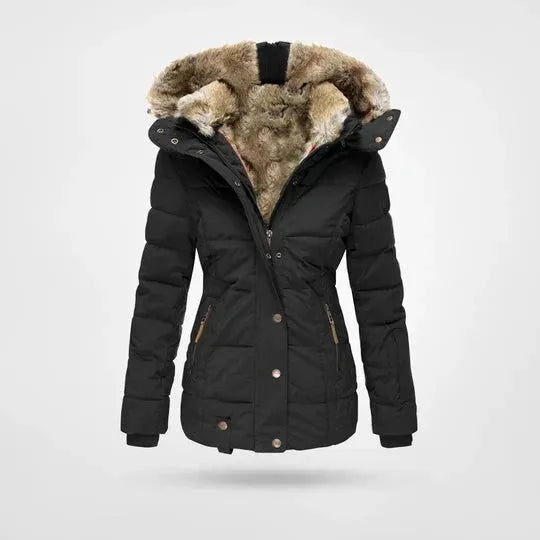 Women's Waterproof Winter Jacket with Detachable Hood