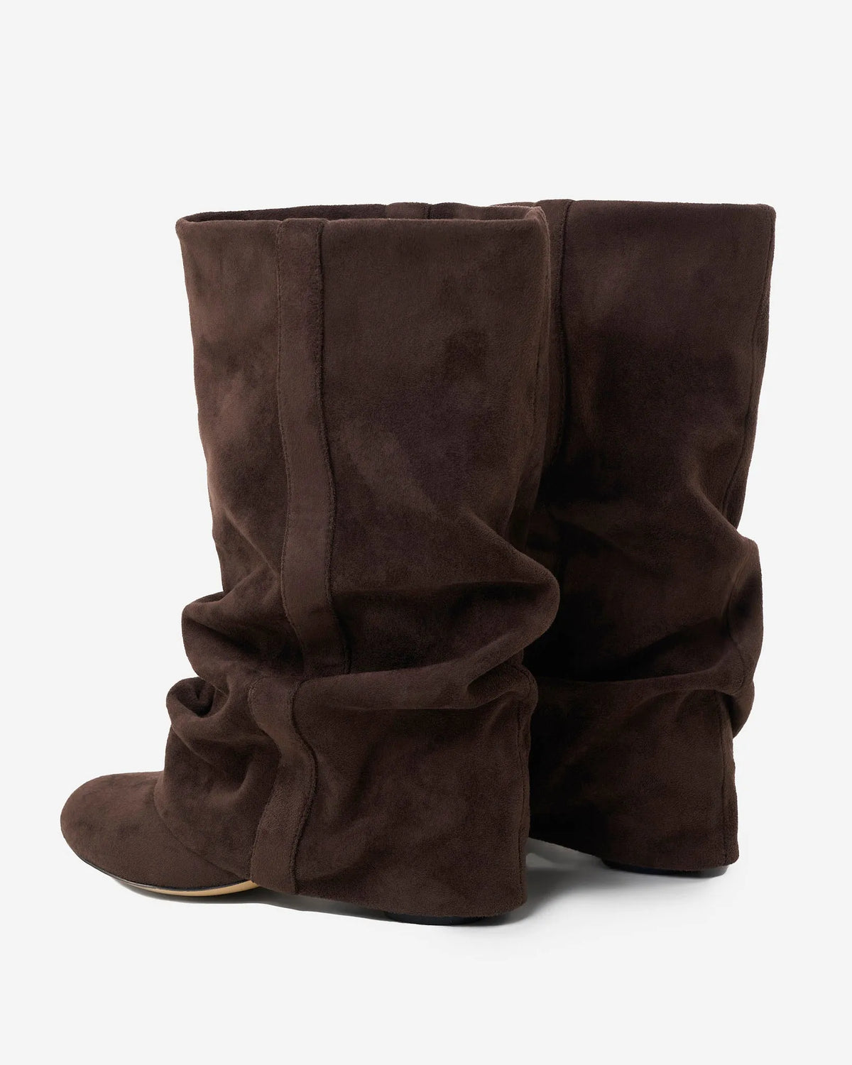 Women's Wide-Calf Knee-High Boots with Hidden Heel and Rounded Toe