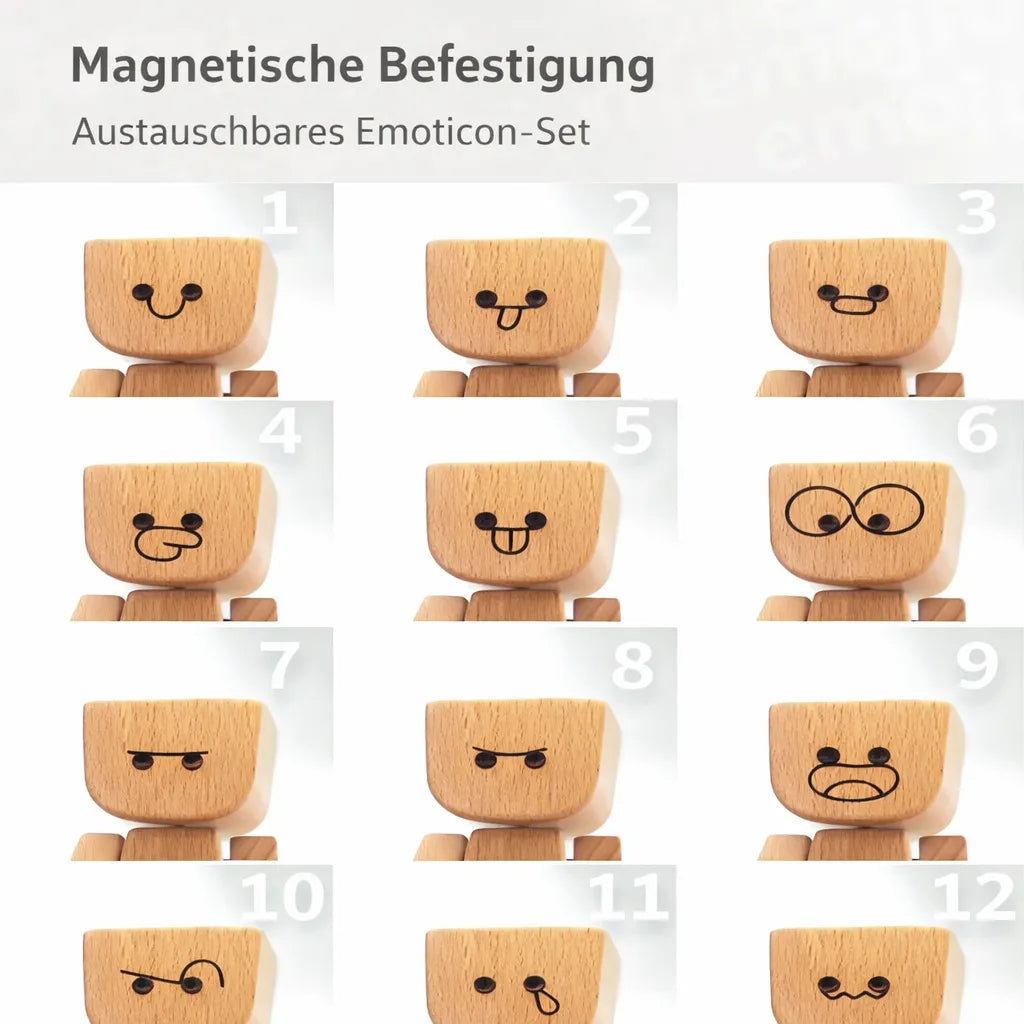 Wooden Swinging Figurine Decor with Interchangeable Faces