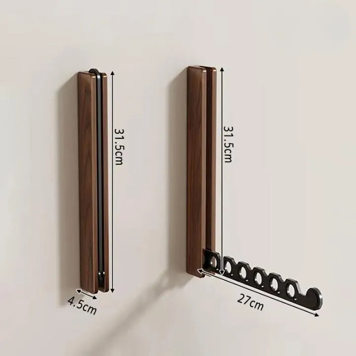 Wooden Wall-Mounted Coat Rack with Foldable Design