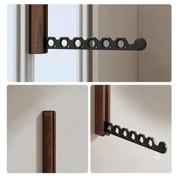 Wooden Wall-Mounted Coat Rack with Foldable Design