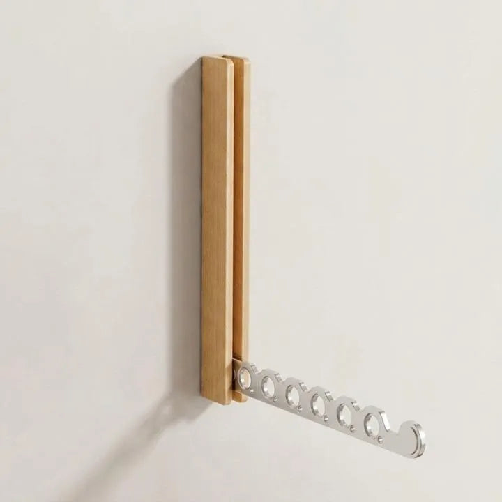 Wooden Wall-Mounted Coat Rack with Foldable Design