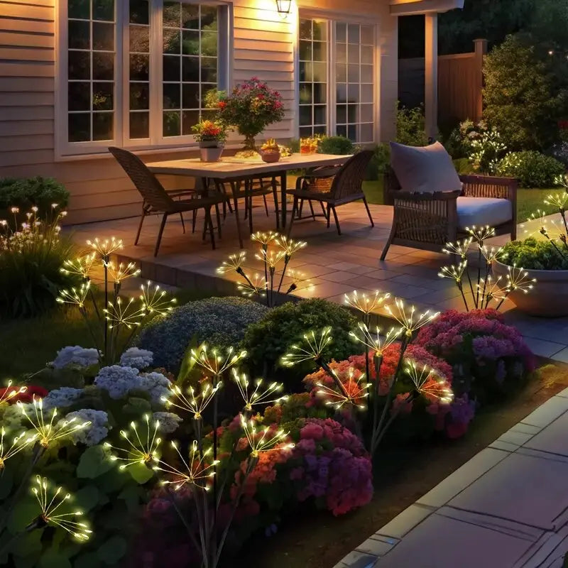 LumiStem - Dekorative Solar-Gartenleuchte im Feuerwerksstil
