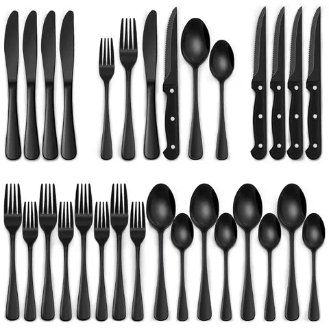 Culinova - Modernes schwarzes Besteckset