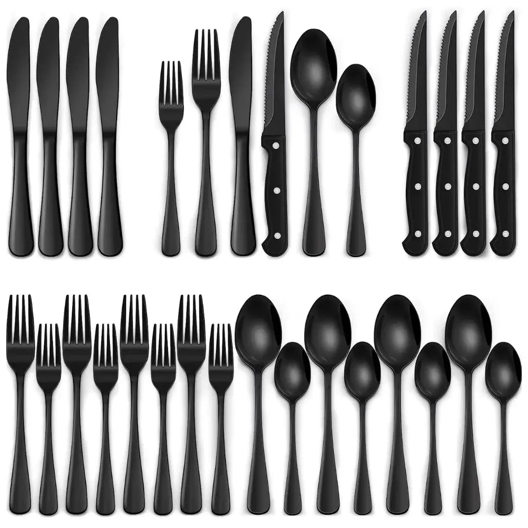 Culinova - Modernes schwarzes Besteckset