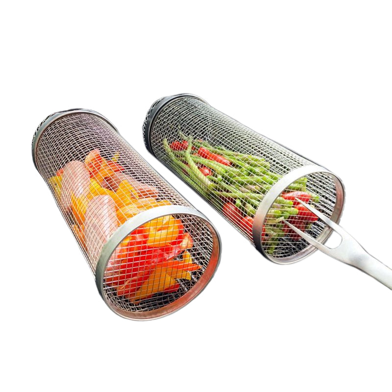 SpinGrill - Zylindrischer Grillkorb zum Rollen