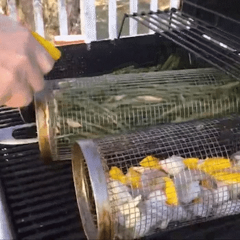 SpinGrill - Zylindrischer Grillkorb zum Rollen