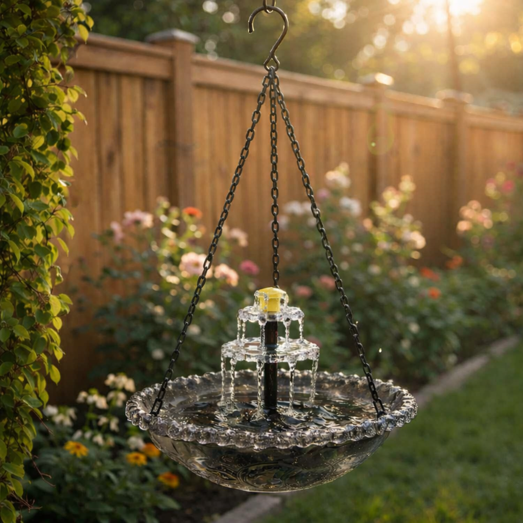 Aviaqua - Hängender solarstrombetriebener Vogelbad-Brunnen