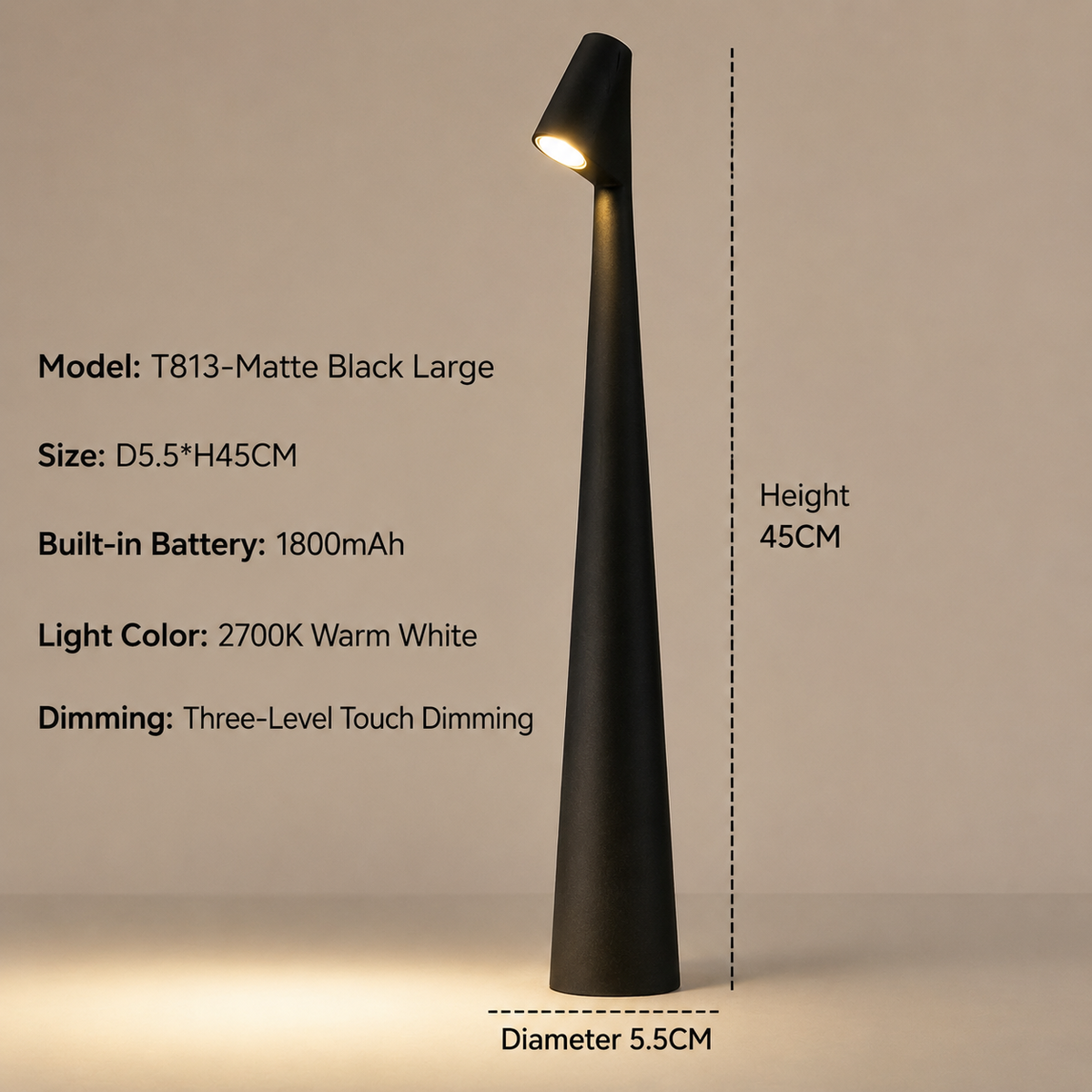 Slenderis - Moderne kabellose Tischlampe