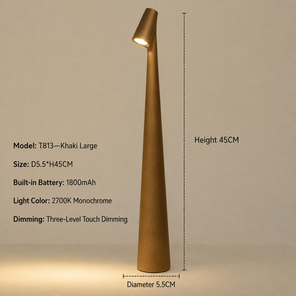 Slenderis - Moderne kabellose Tischlampe