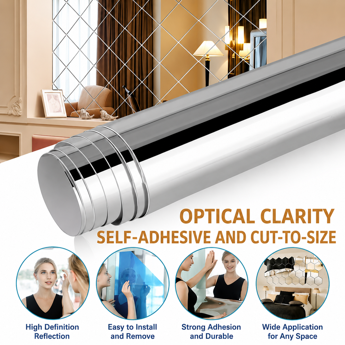 ReflectaWrap - Selbstklebende reflektierende Spiegelfolie