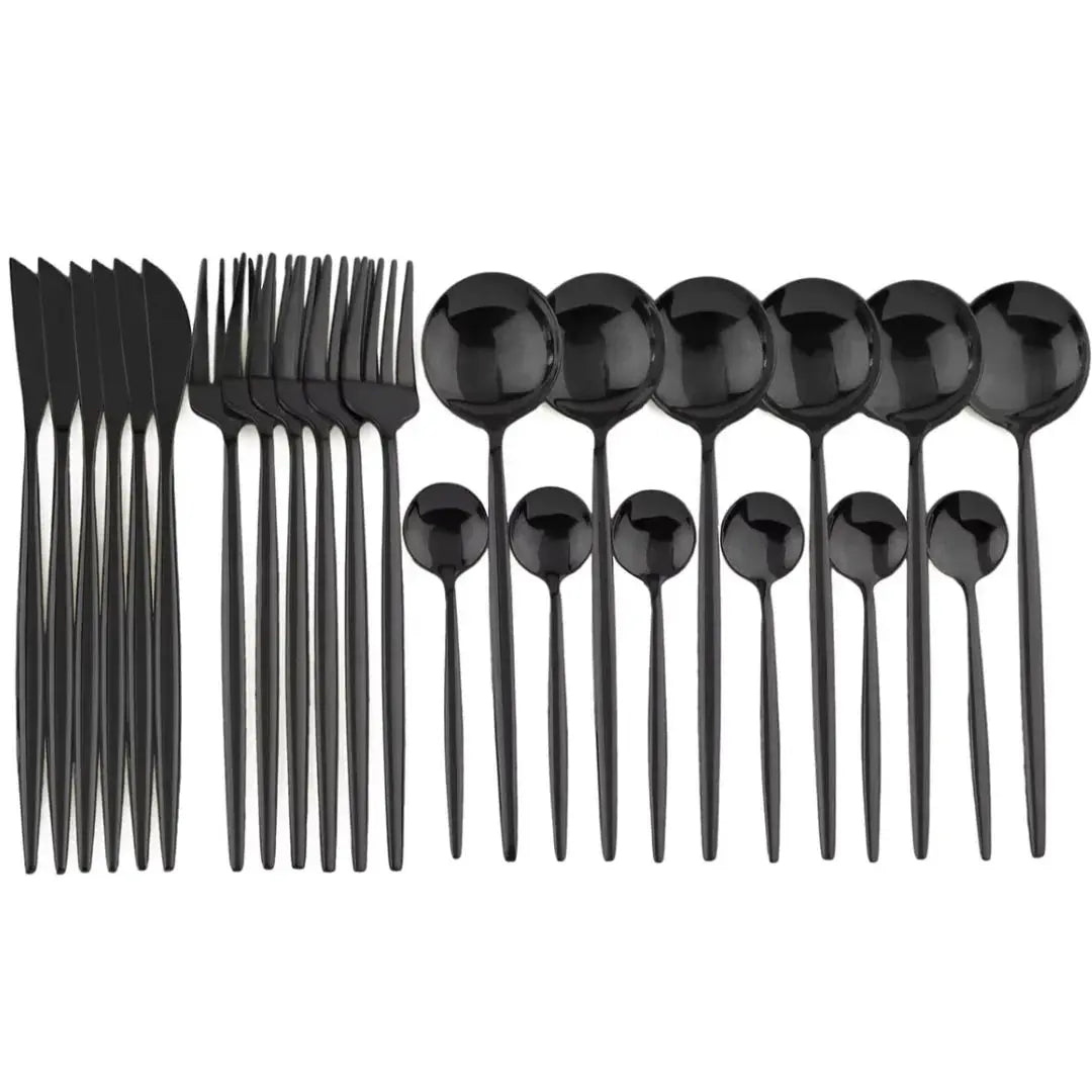 Culinova - Modernes schwarzes Besteckset