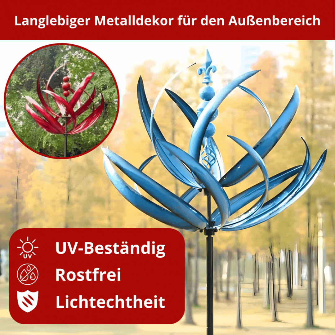 SpinFlora - Dekorative Lotus-Wetterfahne mit Blumenmotiv