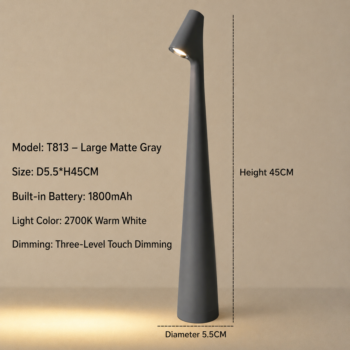 Slenderis - Moderne kabellose Tischlampe