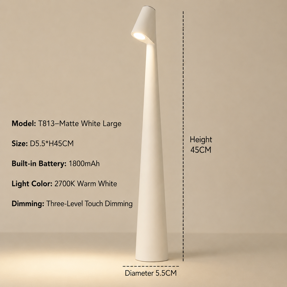 Slenderis - Moderne kabellose Tischlampe