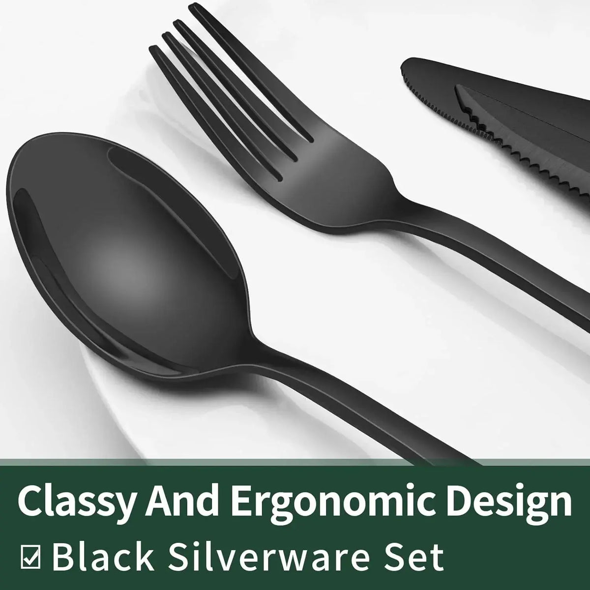 Culinova - Modernes schwarzes Besteckset