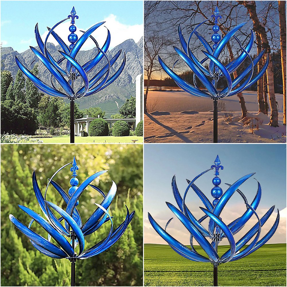 SpinFlora - Dekorative Lotus-Wetterfahne mit Blumenmotiv