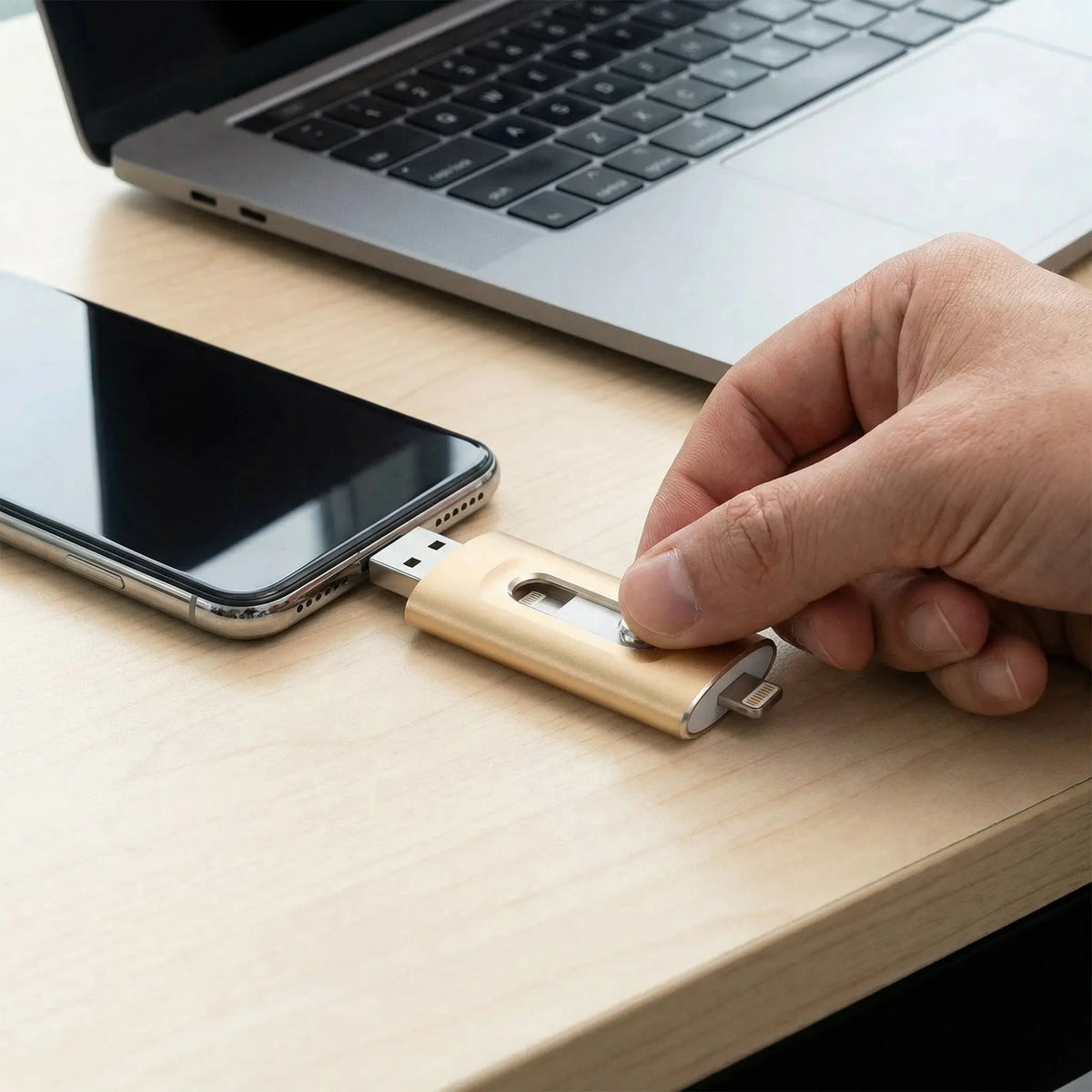 3-in-1 USB Flash Drive with Type-C and OTG Adapter