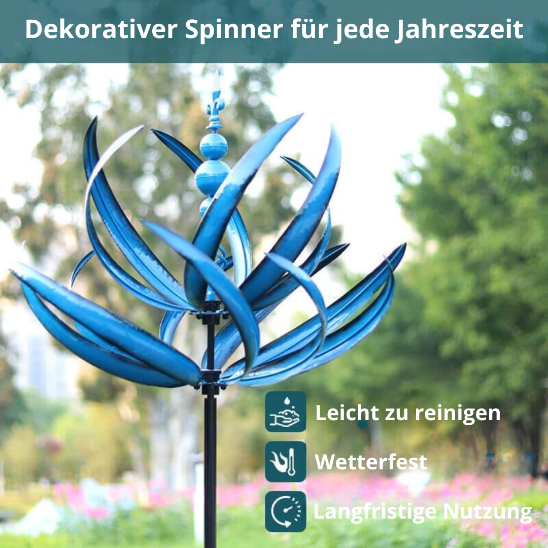 SpinFlora - Dekorative Lotus-Wetterfahne mit Blumenmotiv